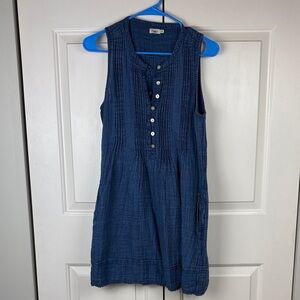 Faherty 100% Organic Cotton Navy Sleeveless Dress - M